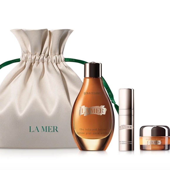 NEW La Mer Genaissance 3 pc Travel set Serum Essence Infused Lotion/eye cream - Picture 1 of 2